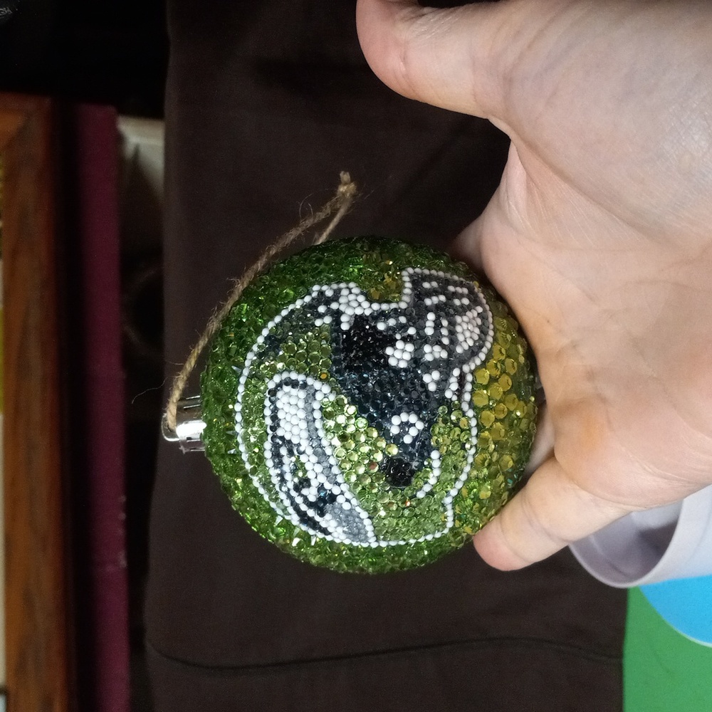 Brand new handmade Seattle Seahawks football ornament